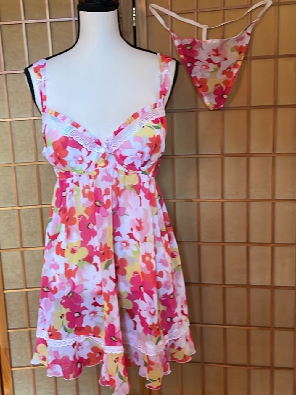 Seductivewear Nightie 2 Piece Floral Babydoll Nightie